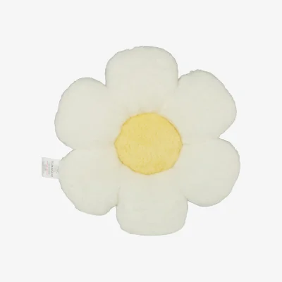 The Range Daisy Flower Fur Cushion - White