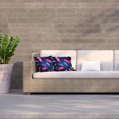 The Range Painted Bird Feathers Outdoor Cushion - Pink / 60cm