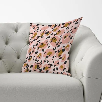The Range Hand Drawn Pink Leopard Print Cushion - Pink / 45cm