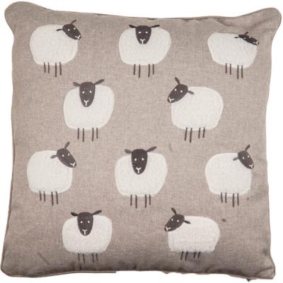 The Range Counting Sheep Grey Applique Cushion - Grey