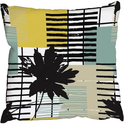 The Range Strips and leafs Cushion - Green / 45cm