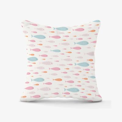 The Range Hand Drawn Swimming Fish Outdoor Cushion - Pink / 45cm