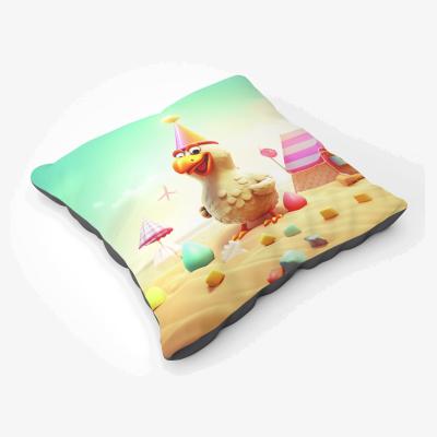 The Range Funky Chicken On A Beach Holiday Floor Cushion - Yellow