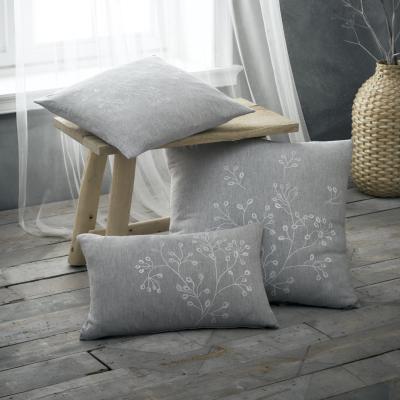 The Range Palazzo Filled Embroidered Cushion - Grey / 56cm