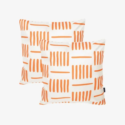 The Range 2 Pack Cushion 43x43 Kyoto Fabric - Lines