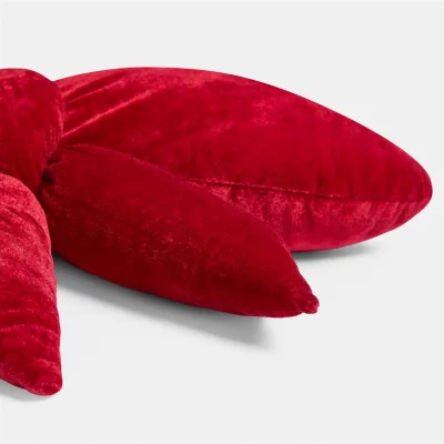The Range OHS Velvet Bow Shaped Cushion - Red