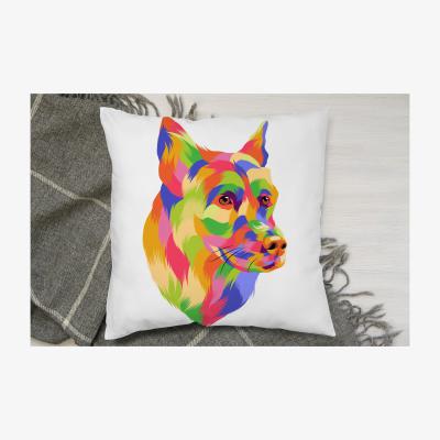 The Range Amazing Illustration Dog Pop Art Cushion - Green / 60