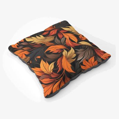 The Range Autumn Leaves Design Floor Cushion - Orange