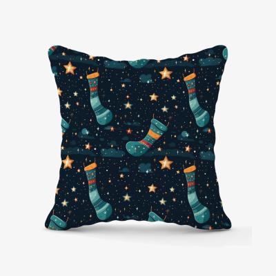 The Range Christmas Stocking In A Starry Night Sky Outdoor Cushion - Blue / 45cm