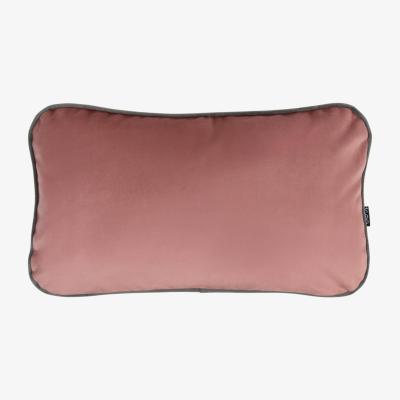 The Range Two-Tone Plush Velvet Lumbar Cushion 50x30cm - Pink