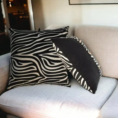 The Range Quinn Cushion Set (White & Black) - White and Black