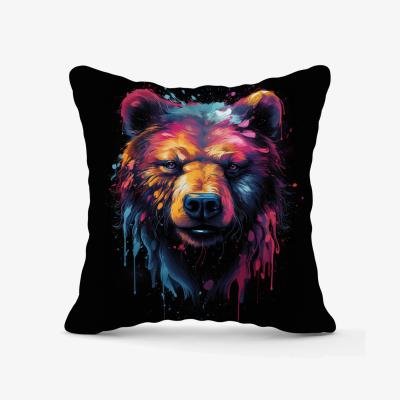 The Range Splashart Bear Face Outdoor Cushion - Brown / 60cm