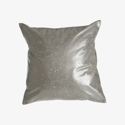 The Range Bosie Kensington Townhouse Crush Leather Effect Silver Cushion - Silver
