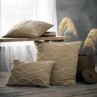 The Range Amara Filled Rope Cushion - Brown / 32x50cm