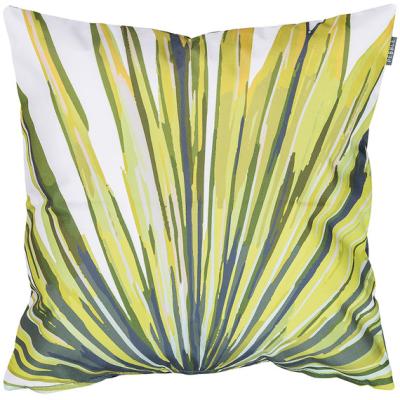 The Range Palm Print Outdoor Cushion - Palm Print/Lime Green