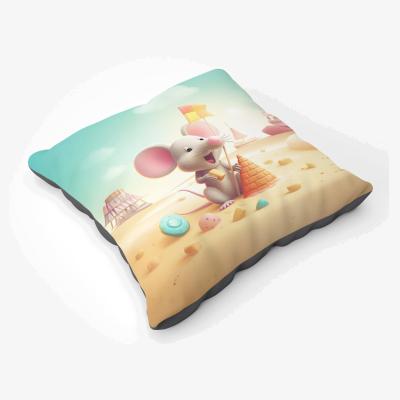 The Range A Mouse On A Beach Holiday Floor Cushion - Yellow