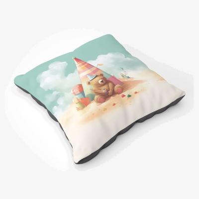 The Range A Bear On A Beach Holiday Floor Cushion - Yellow