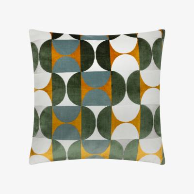 The Range Bardot Cut Velvet Cushion - Gold-Blue