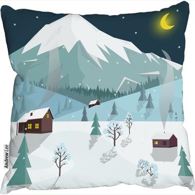 The Range Winter Landscape Outdoor Comfy Cushion - Blue / 60cm