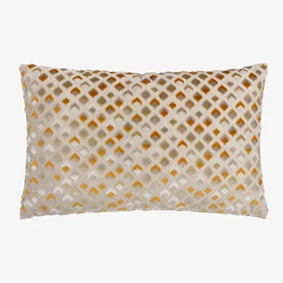 The Range Lexington Velvet Jacquard Cushion - Gold