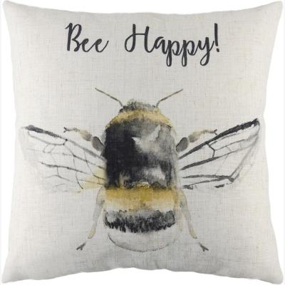 The Range Bee Happy Cushion - White