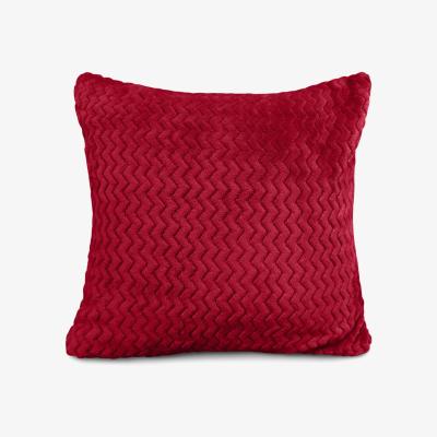 The Range Snug Soft Chevron Patterned Mink Cushion Small - Red