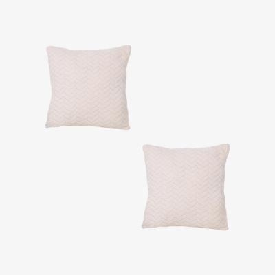 The Range Pack of 2 Supersoft Chevron Cushions - Ivory