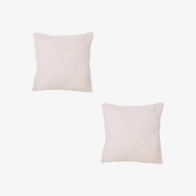 The Range Pack of 2 Supersoft Chevron Cushions - Ivory