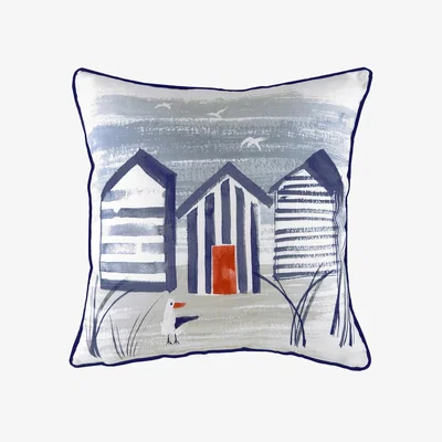 The Range Nautical Beach Rectangular Cushion 43 x 43cm - Navy / Feather