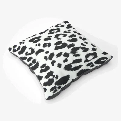 The Range Black Leopard Print Floor Cushion - Black
