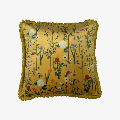 The Range Fleura Floral Cushion - Ochre / Feather