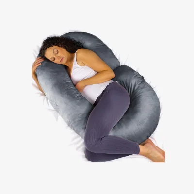 The Range C Shaped Pregnancy Pillow, Memory Foam Maternity Cushion Machine Washable - Dark Grey