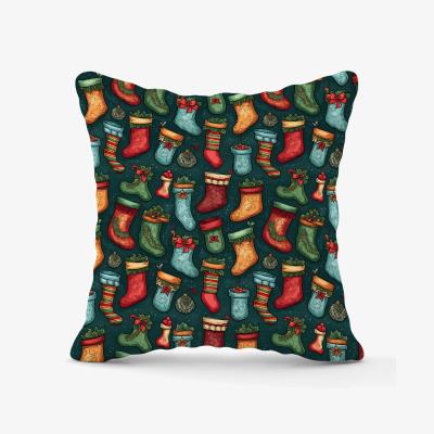 The Range Christmas Stockings Outdoor Cushion - Green / 45cm