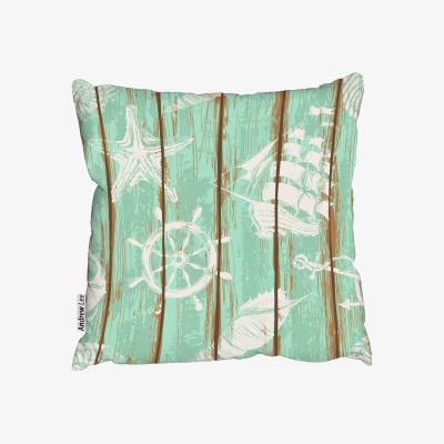 The Range Nautical Elements Oin Wood Outdoor Cushion - Green / 45cm