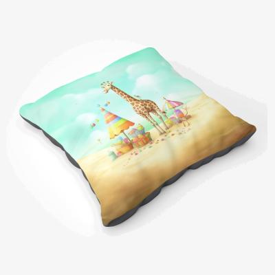 The Range Giraffe On A Beach Holiday Floor Cushion - Yellow