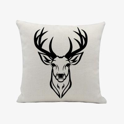The Range Stag Linen Cushion - Natural Linen