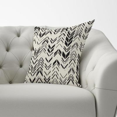 The Range Hand Drawn Chevron Pattern Cushion - Grey / 45cm