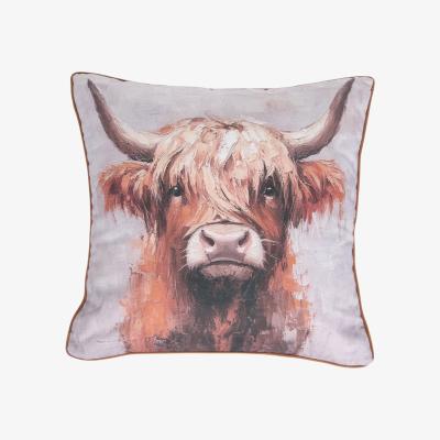 The Range Ada Ingram Highland Cow Cushion - Brown