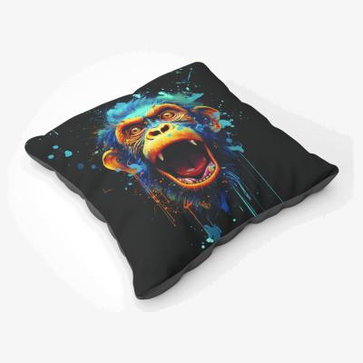 The Range Crazy Monkey face Splashart Floor Cushion - Blue