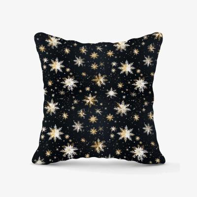 The Range Silver Gold Snowflake Pattern Cushion - Blue / 45cm