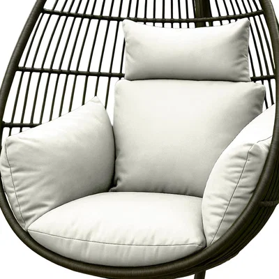 The Range Luxury Waterproof Egg Chair Cushion With Headrest - Natural