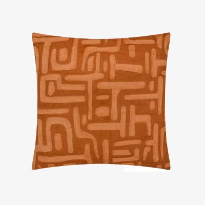 The Range Brooke Embroidered Cotton Cushion - Copper / Polyester