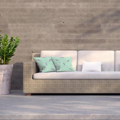 The Range Geometric Triangle Stripes Outdoor Cushion - Green / 45cm