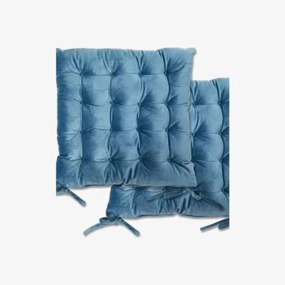 The Range Velvet Seat Pad Pair - Blue