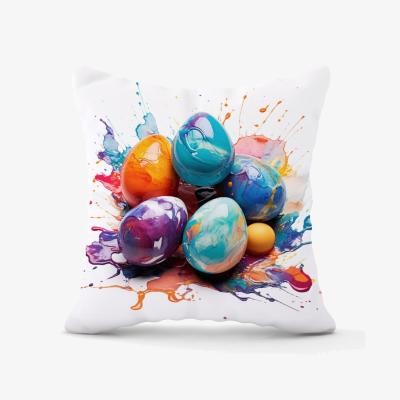 The Range Abstract Expressionist watercolor Easter eggs Cushion - Blue / 60cm