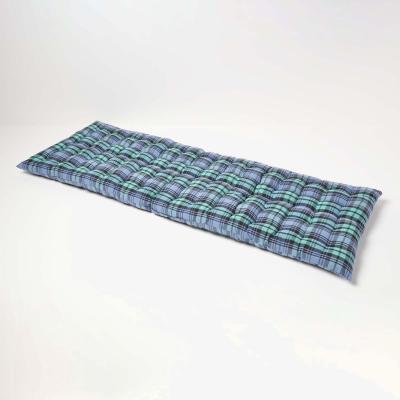 The Range Tartan Garden Bench Pad Cushion - Black Watch / 143cm