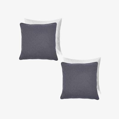 The Range Pack of Woven Texture Filled Cushions - Charcoal Grey / 2