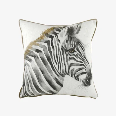 The Range Safari Zebra Zebra Cushion - White / Polyester
