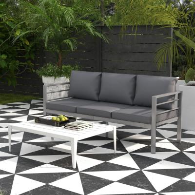 The Range 3-Seater Aluminium Cushioned Garden Bench - Grey