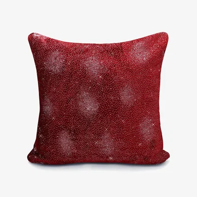 The Range Velvet Soft With Glitter Sparkle Cushion - Red